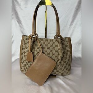 MT119 - Authentic Vintage Gucci GG Canvas Tote/Shoulder Bag